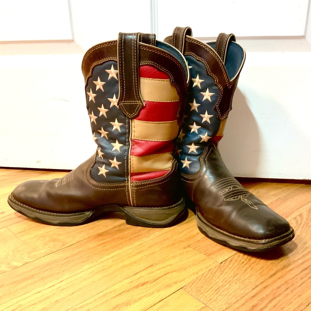 American Flag Lady Rebel Cowboy Boots size 8